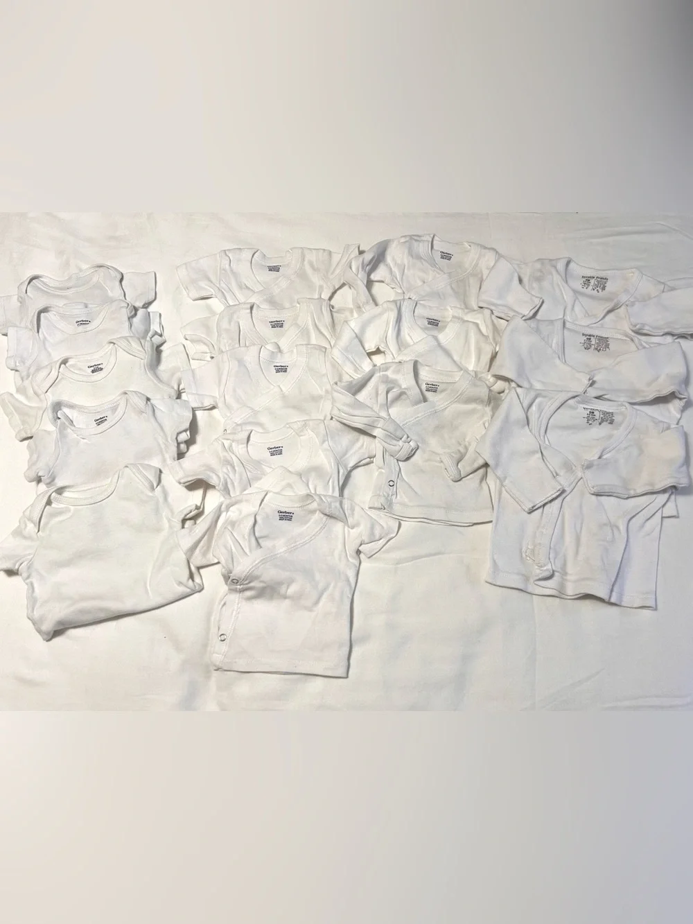 0-3 Month 16 pieces! Baby White Kimono-Style & One-Piece Bodysuits - Soft Cotton
